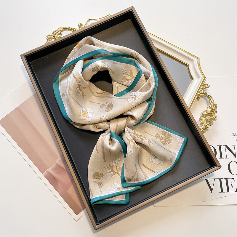 Sky Blue Magnolia Silk Twillie — Reversible Botanical 59"