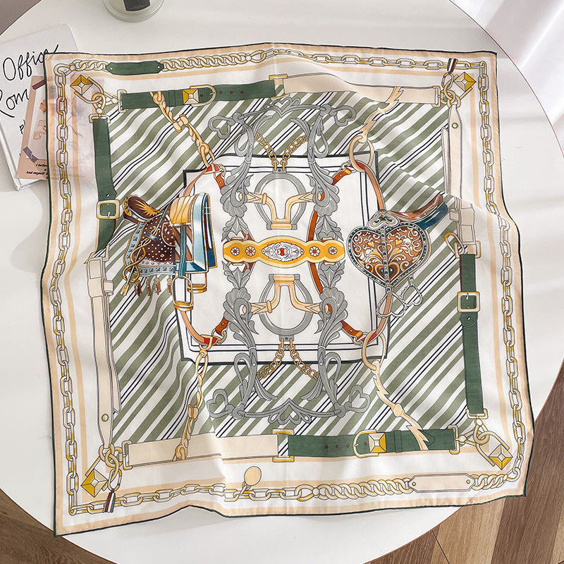 Orange Equestrian Silk Twillie — Reversible Herringbone Reverse 59"