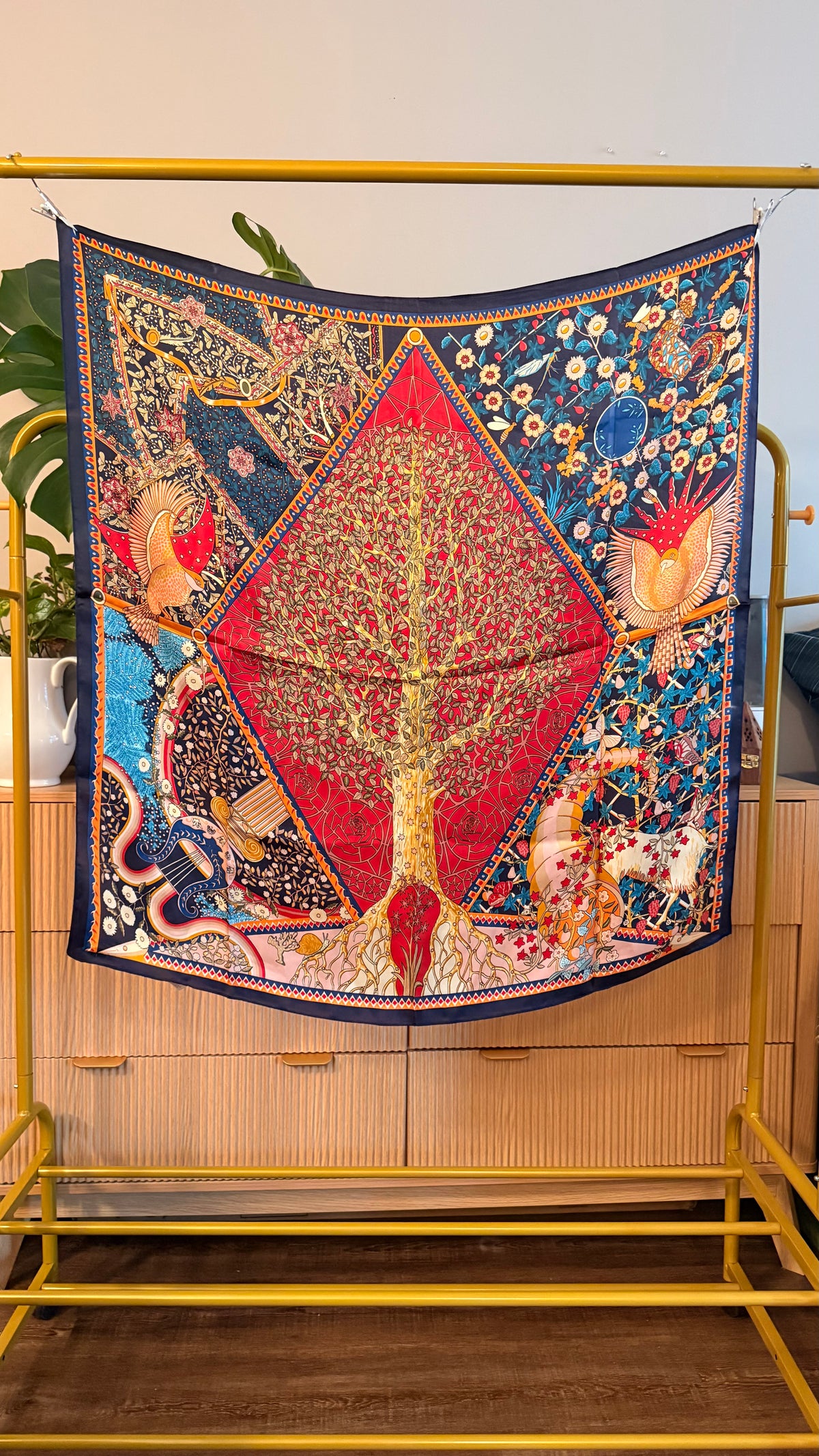 Arbre de Vie Silk Scarf — Ruby & Indigo