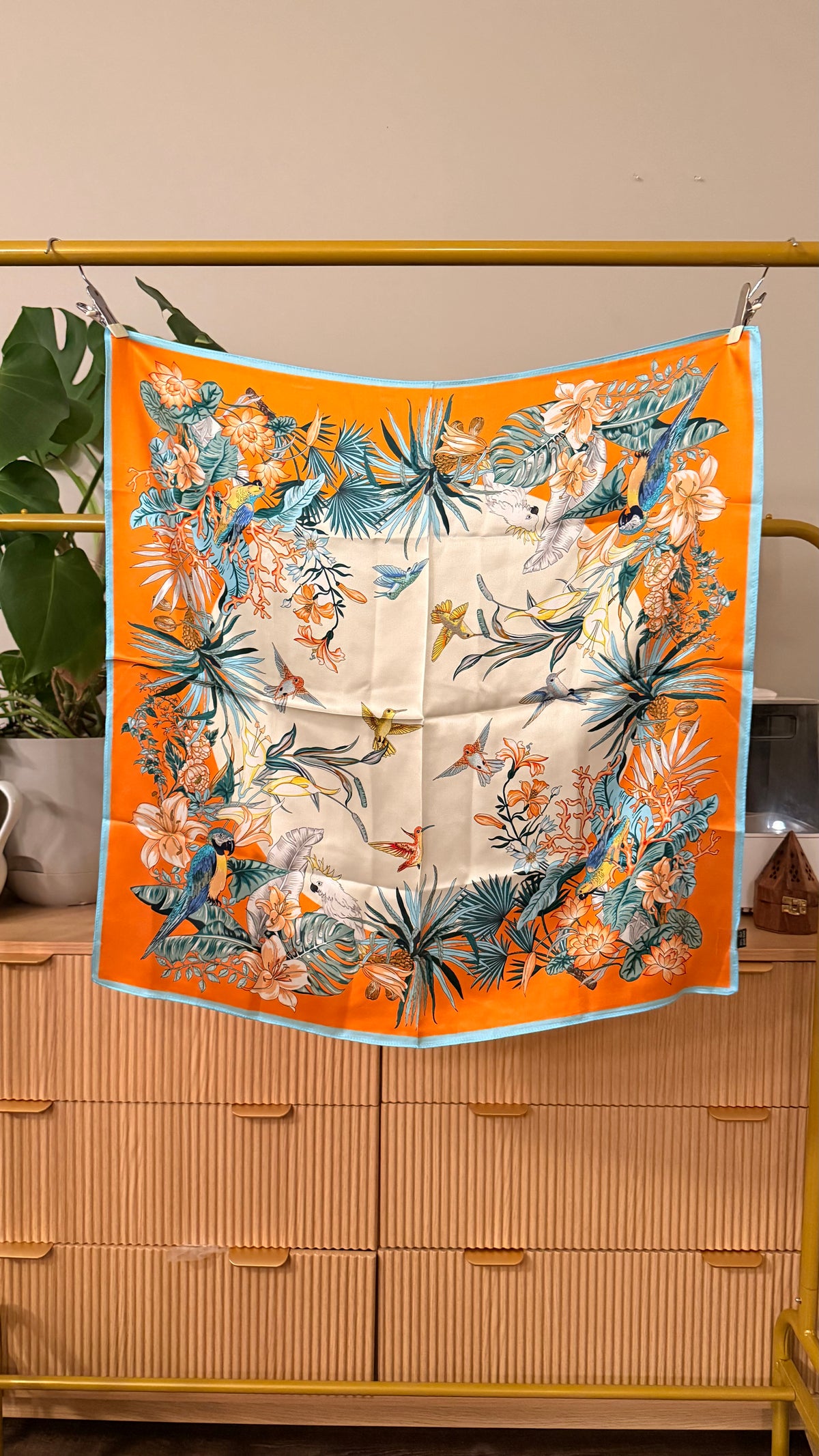 Paradis Silk Scarf — Tangerine