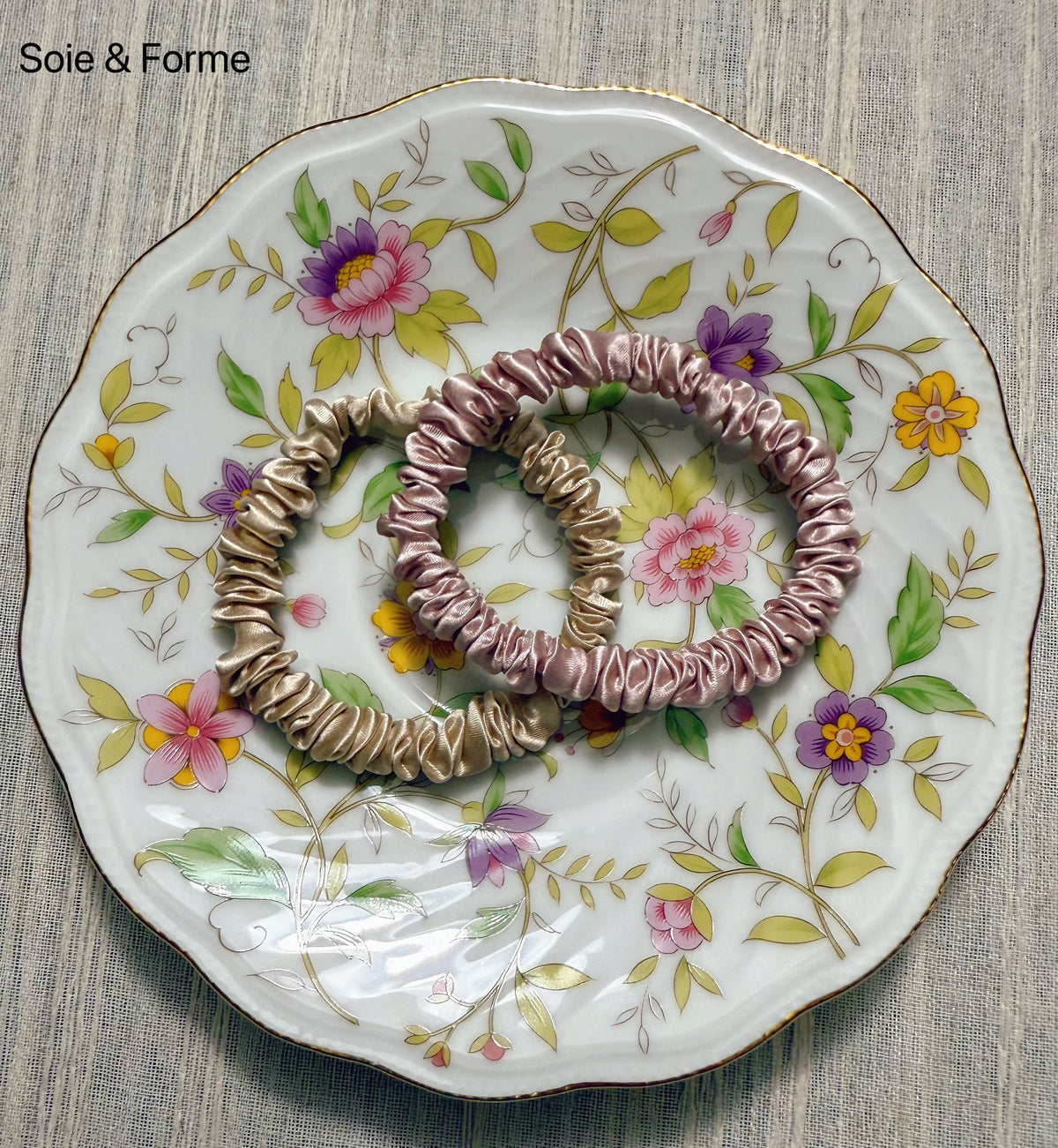 100% Mulberry Silk Skinny Scrunchie — Slim Size