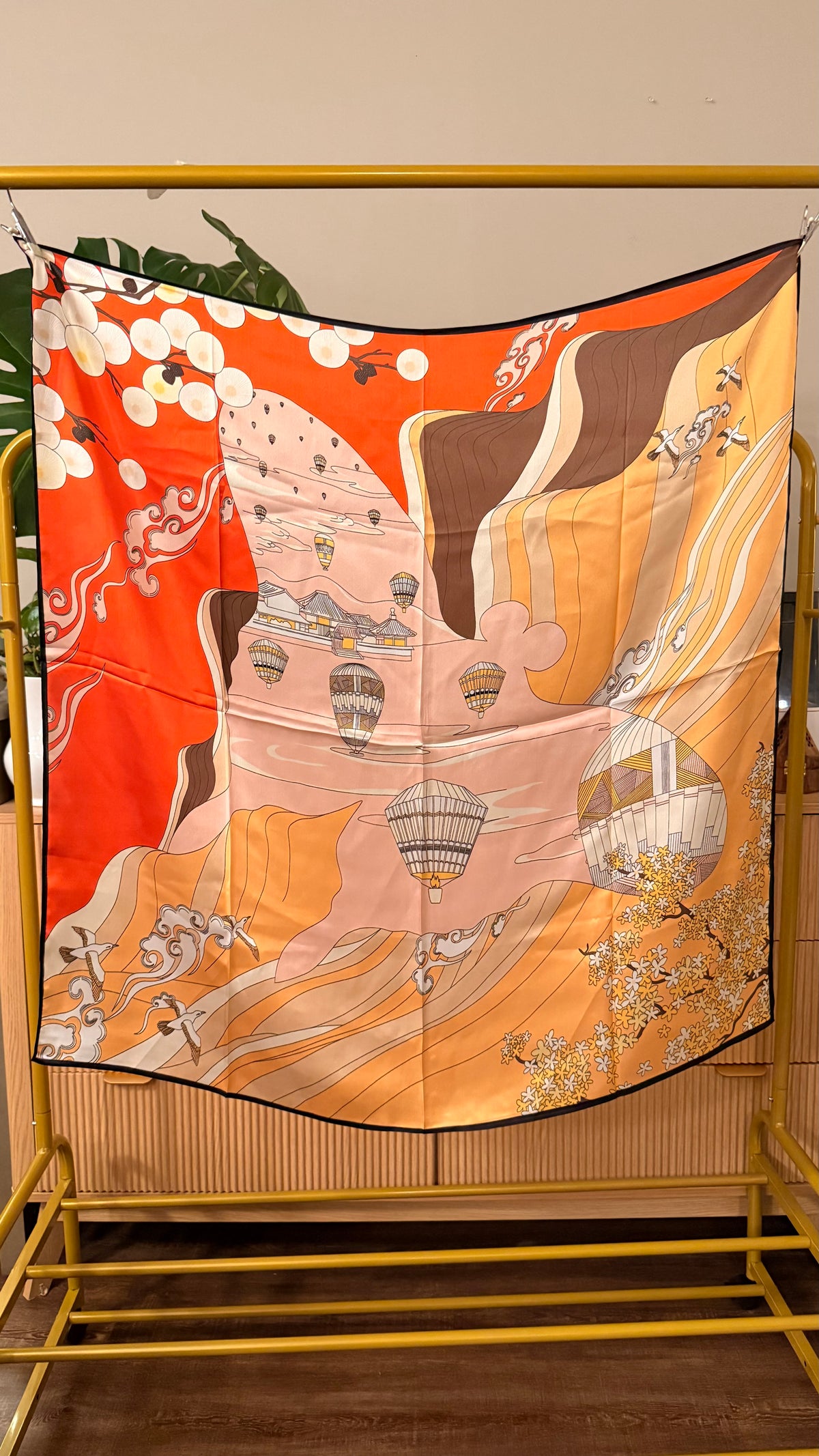 Montgolfière Silk Scarf — Sunset Terracotta