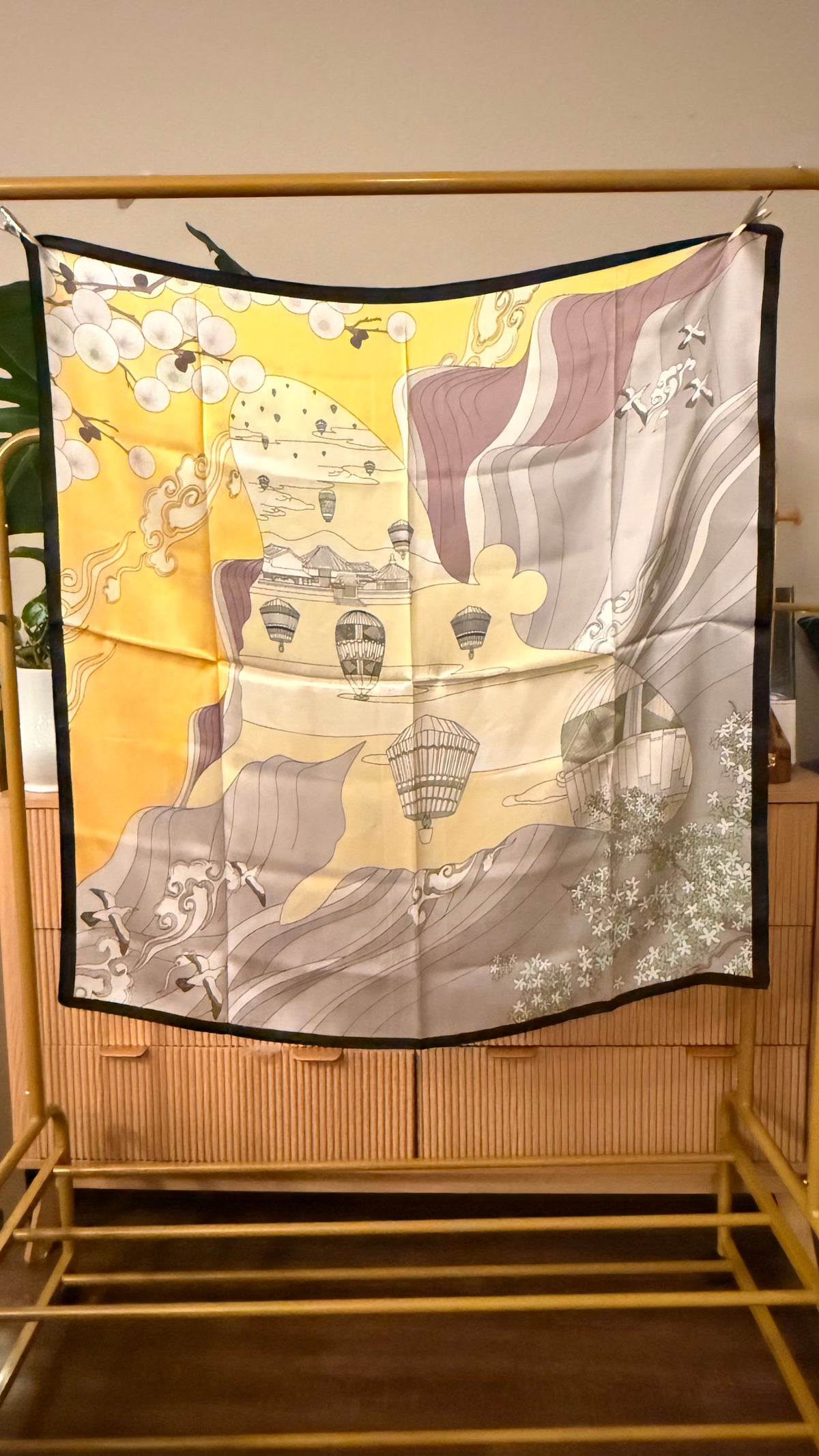 Montgolfière Silk Scarf — Dawn Gold